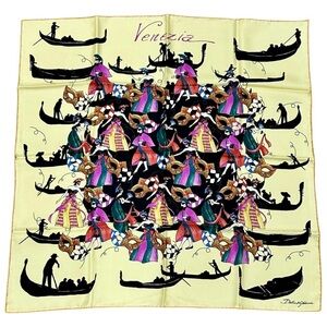 Dolce & Gabbana “Venezia” Silk Scarf – Venetian Masquerade Print (26.5”)